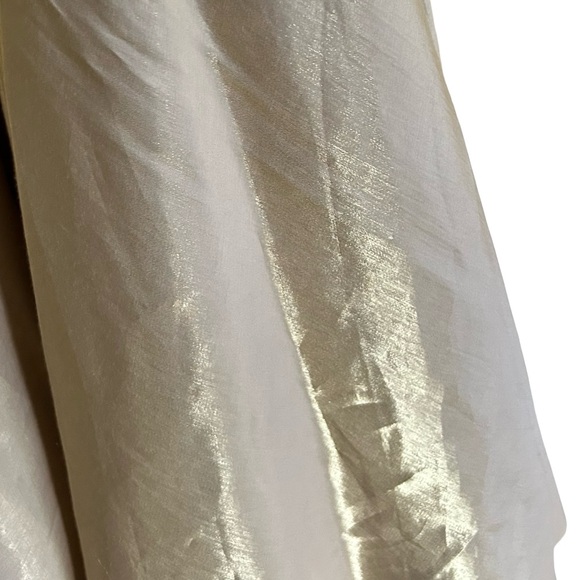 Vtg Gloria 100% Silk Gold Sleeveless A-Line Tool Maxi Dress Sz Small - Picture 10 of 16